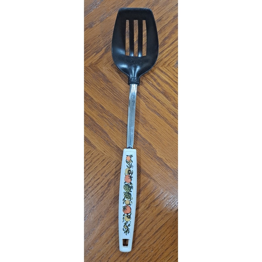 Vtg Nylon Slotted Spoon Spice Of Life Pattern 11.75"